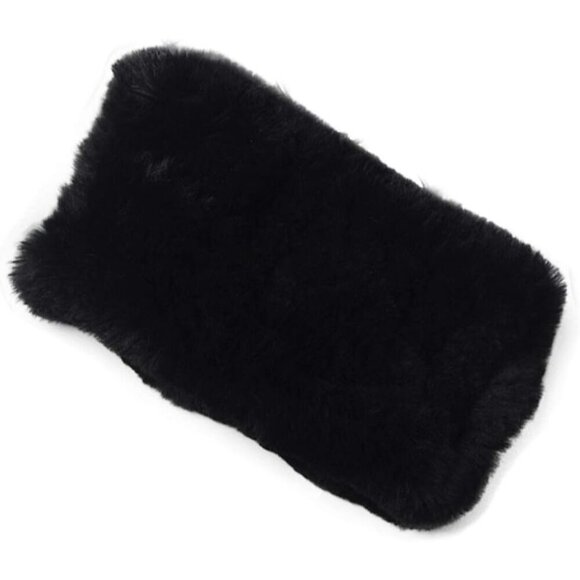 ✨ Juhe2018cw Fur Headband Women Black Rabbit Winter Neck Warmer Scarf Muffler - Picture 1 of 7